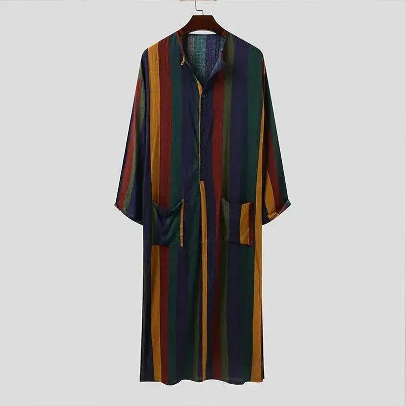 Arab Striped Printed Arab Men's Robe