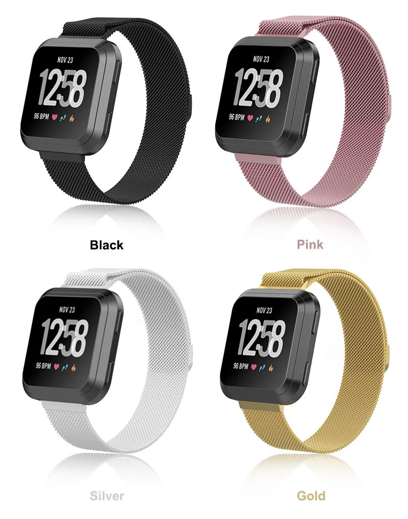 Bracelet en métal pour Fitbit Versa 2 3 4 Lite Sense Band Wrist Milanese Sense 2 Bracelet de rechange à boucle magnétique Fitbit Watchband