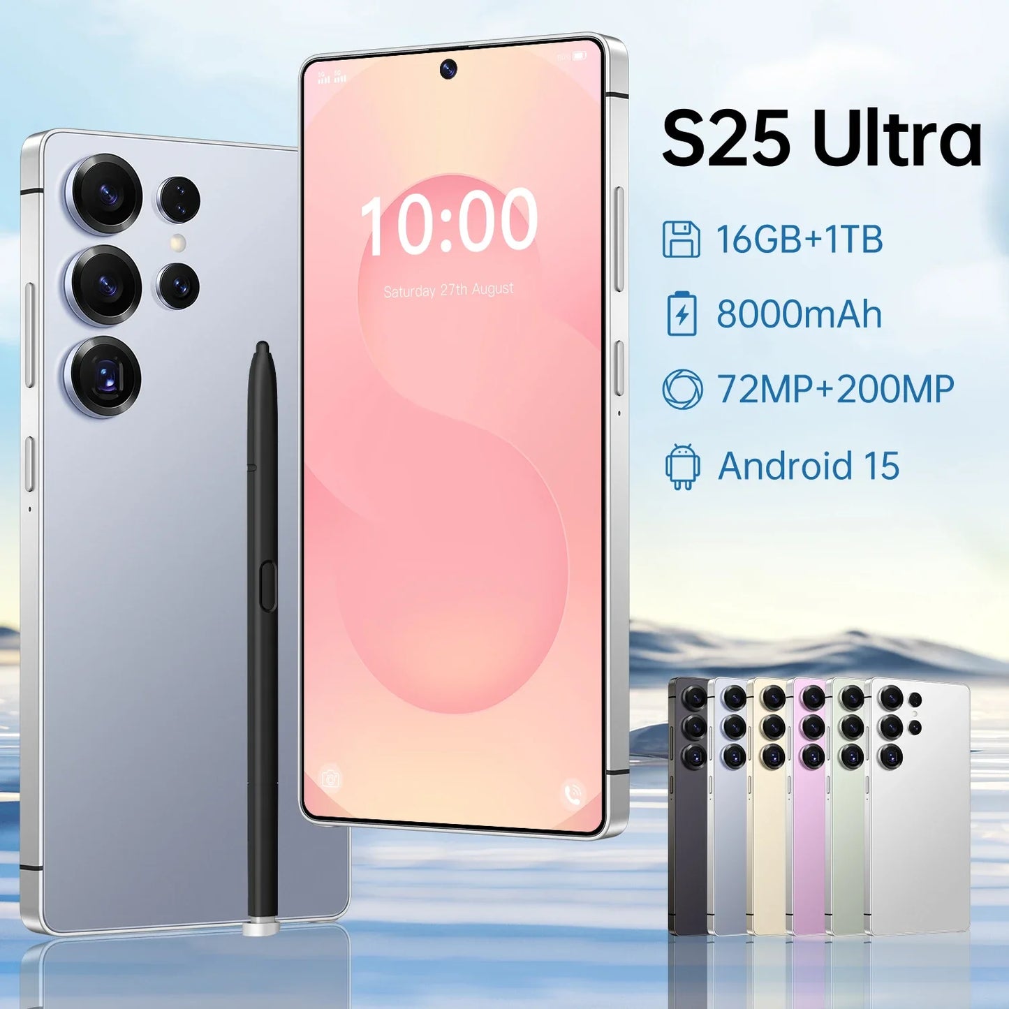 S25 Ultra 1TB Storage 5G Dual SIM Android 15.0 Plus Smartphone Deca Core CPU 108MP Rear Camera HD Screen Resolution CDMA LTE