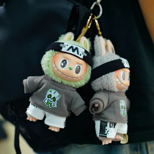 VĂȘtements de luxe en gros pour poupĂ©es Labubu, accessoires, ensemble de tenues Kawaii Ă©lĂ©gantes, 3 piĂšces, adaptĂ© aux poupĂ©es Labubu de 15 cm