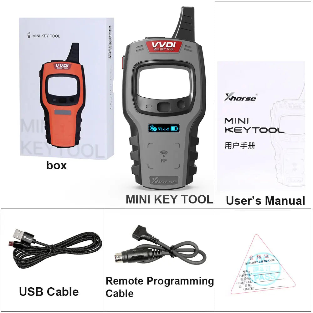 Xhorse VVDI Mini Key Tool Programmateur de clé à distance Version mondiale Possibilité de choisir la puce Super XNDS00EN ID48 Chip 4D 4C Chip
