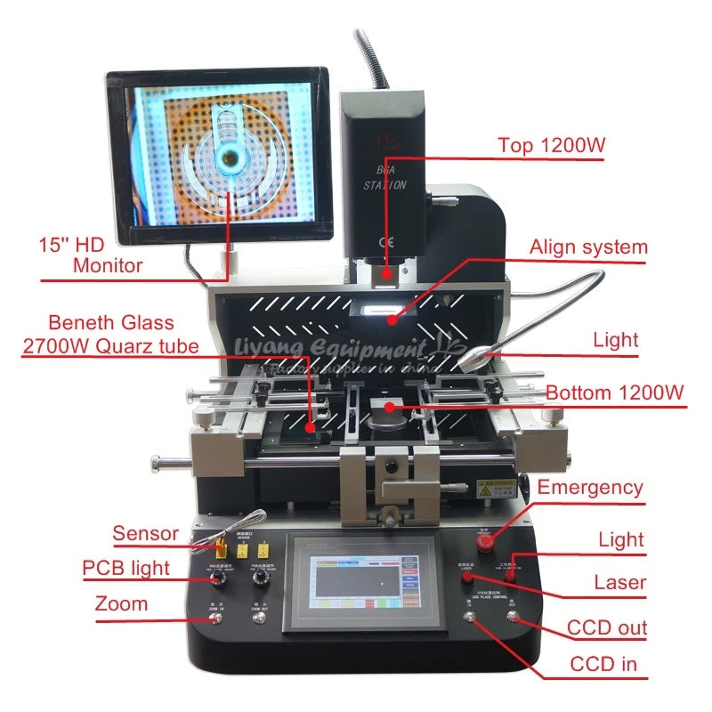 Station de soudage BGA entièrement automatique avec caméra CCD, système de réparation de puces de soudure et système de soudage BGA G820 G750 G720 G700