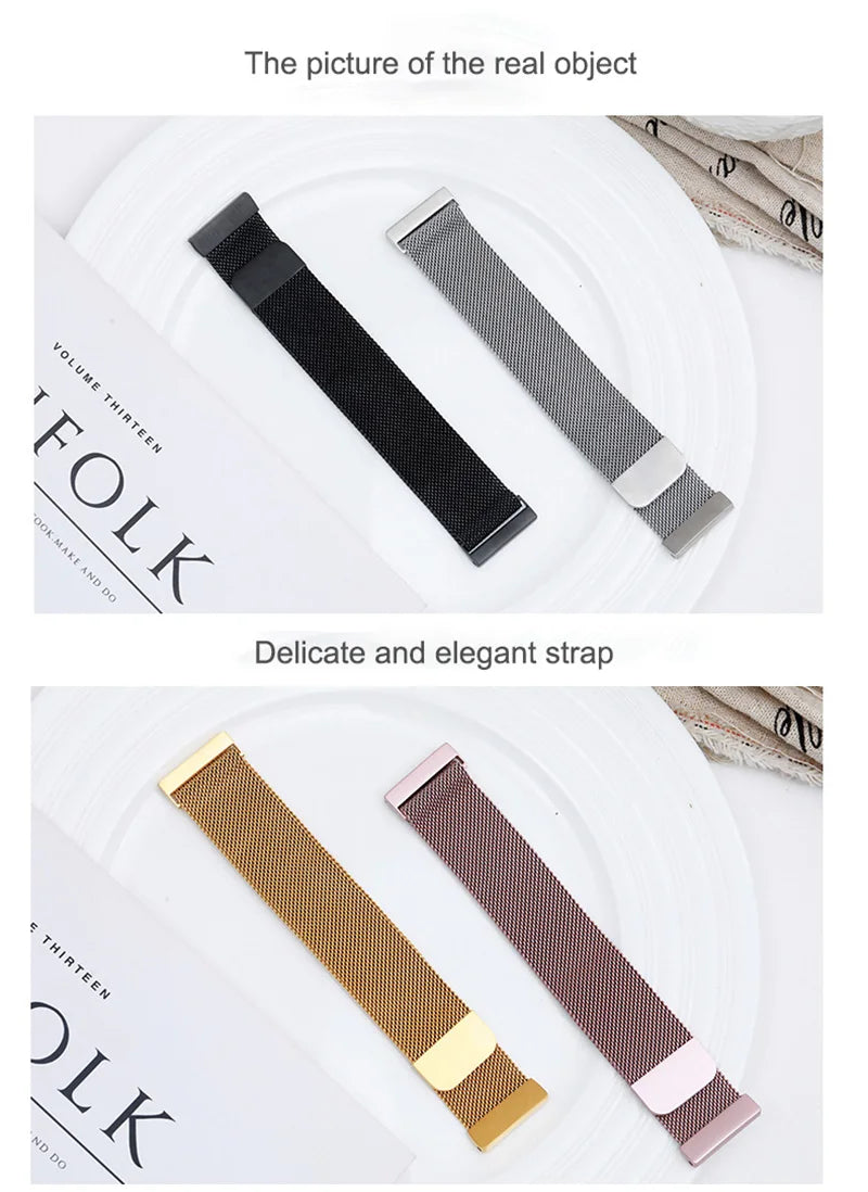 Bracelet en métal pour Fitbit Versa 2 3 4 Lite Sense Band Wrist Milanese Sense 2 Bracelet de rechange à boucle magnétique Fitbit Watchband