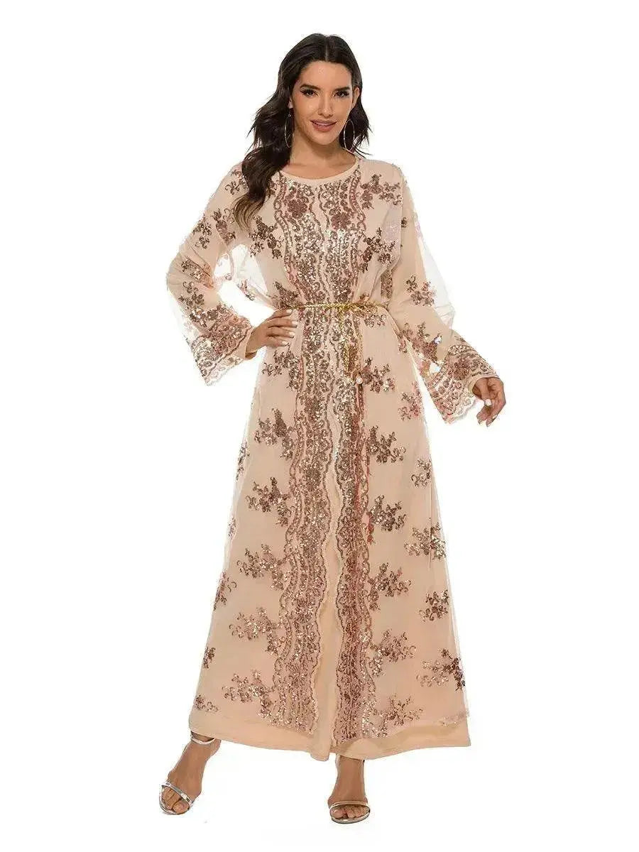 New High Density Sequin Embroidery Arab Robe