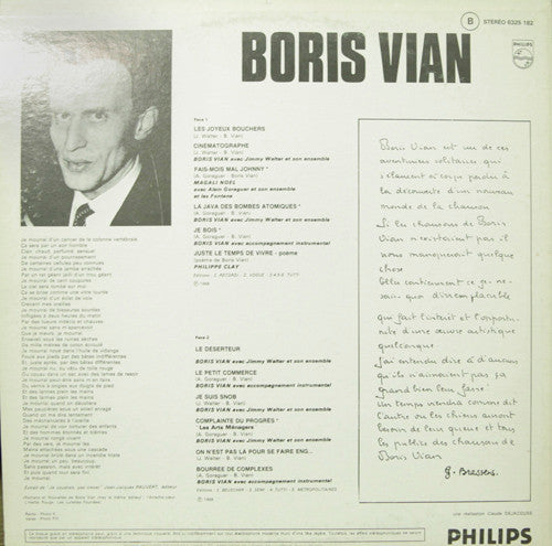 Boris Vian / Chansons Possibles, Ou Impossibles - LP Used