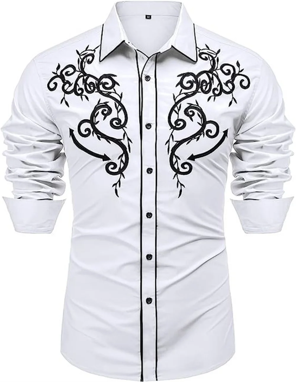 Chemise en denim western pour homme, confortable et douce, à manches longues, idéale pour le quotidien, avec boutons tendance