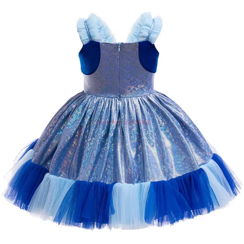 Robe d'été à bretelles pour fille, motif animé Bluey, mignonne, pour fête d'anniversaire, soirée, princesse, cadeau surprise