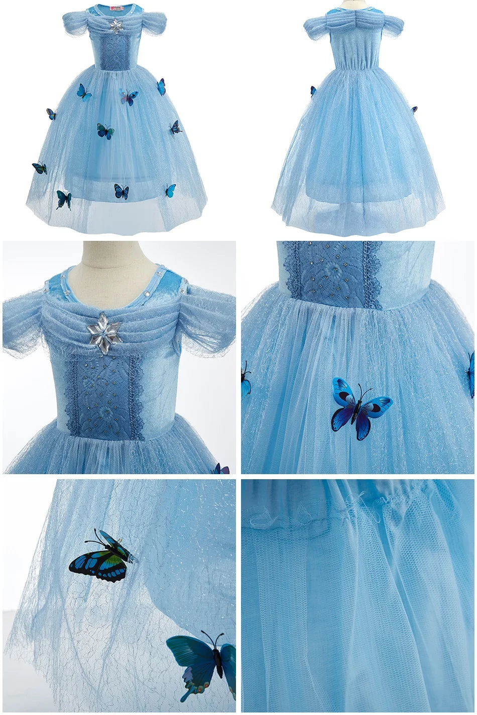 Robe de princesse pour filles, robe d'anniversaire à volants pour enfants, robe de Noël pour enfants,  spectacle, robes de cosplay fantaisie