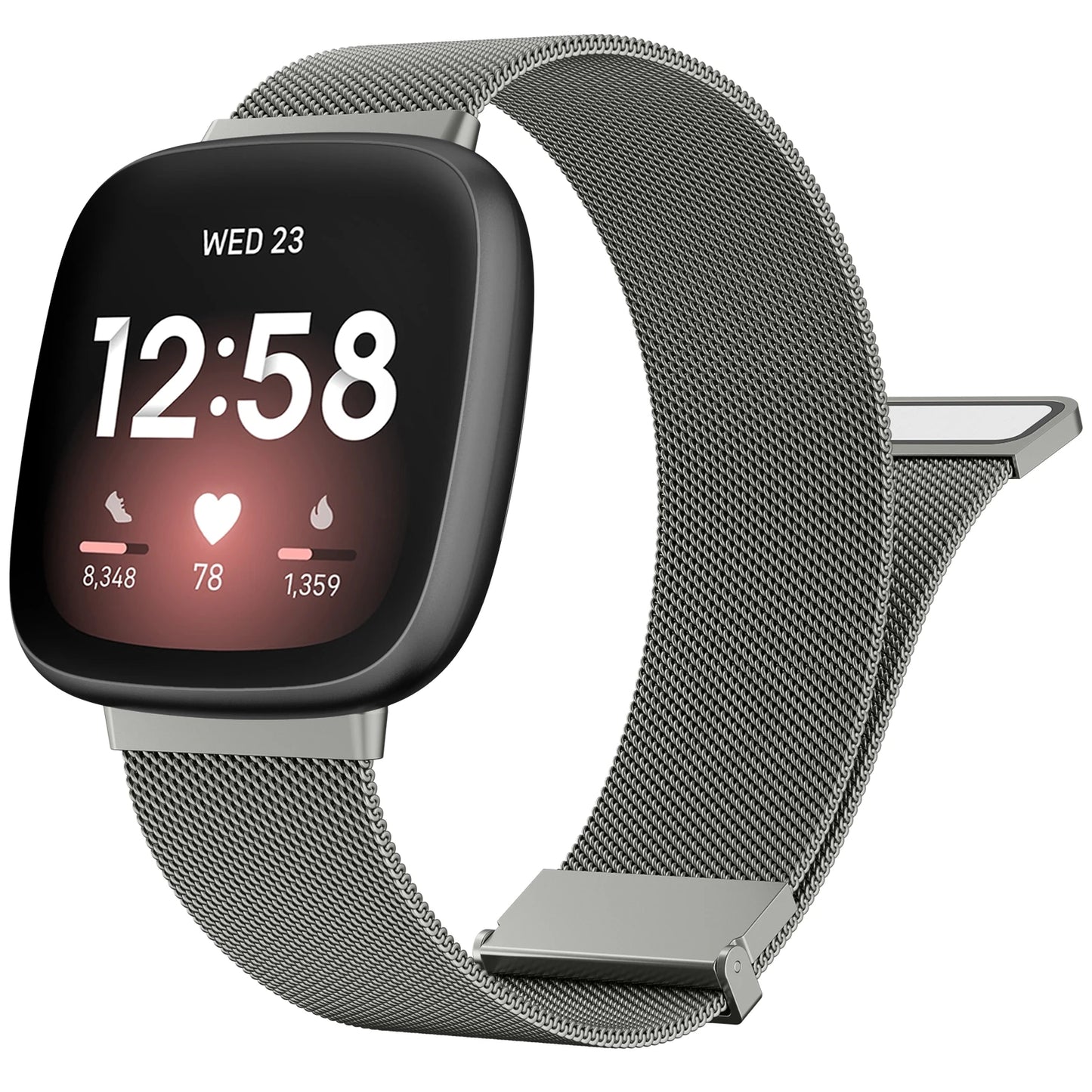 Bracelet magnétique en métal pour Fitbit Versa 3/4, bracelet de rechange milanais pour Fitbit Versa Sense/Sense 2
