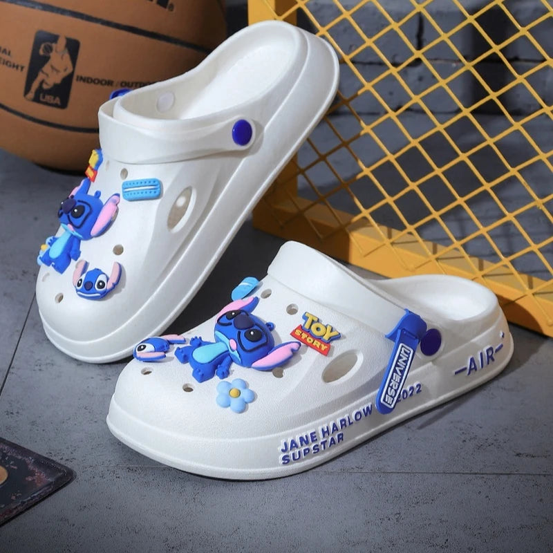 Chaussures à trous cousus pour hommes d'été, sandales antidérapantes et résistantes à l'usure pour l'extérieur, pantoufles de plage à semelles épaisses