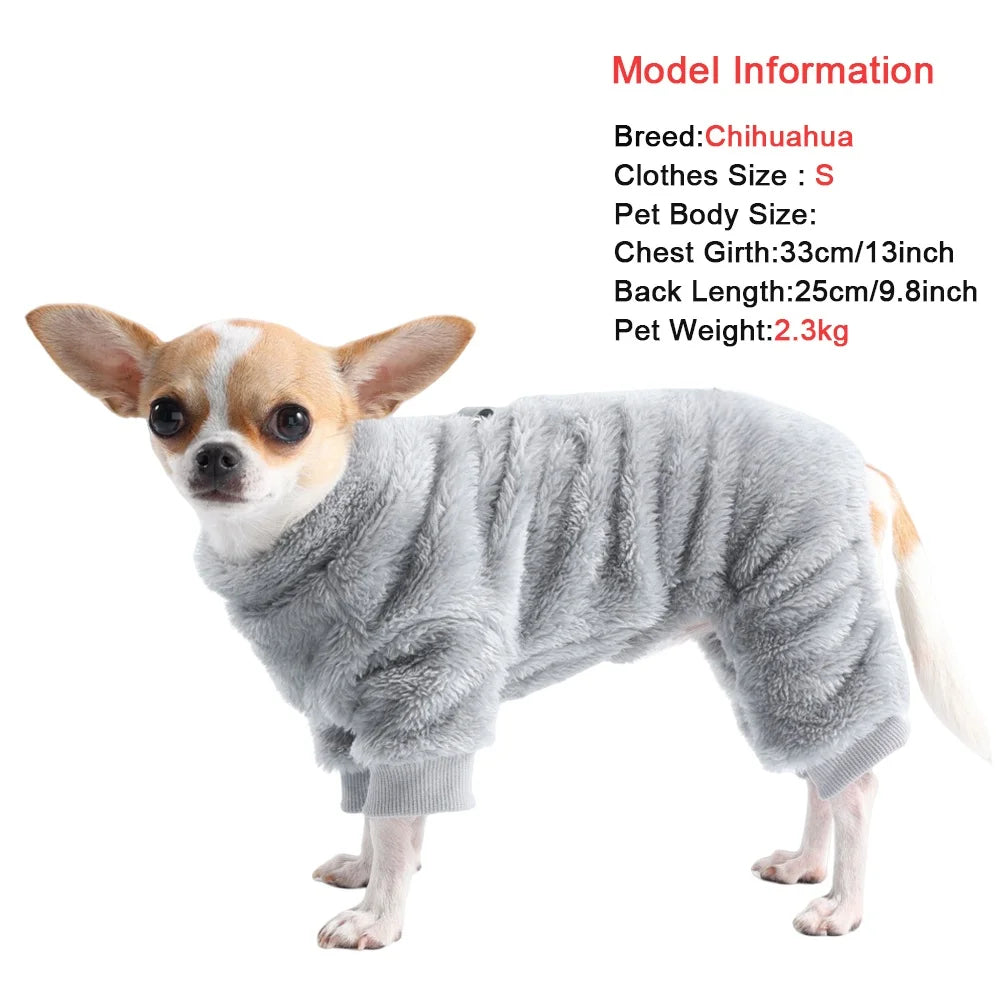 Vêtements en polaire doux pour chien, combinaison chaude pour l'automne et l'hiver, pour petit chien, pull pour chiot, manteau, salopette pour chihuahua