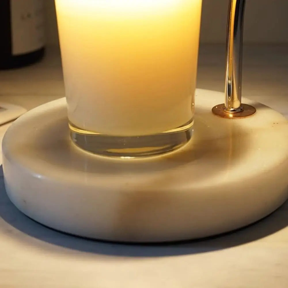 Lampe de bureau à bougie d'aromathérapie avec diffuseur d'arômes en marbre, minuterie d'éclairage à heure fixe, éclairage d'ambiance d'aromathérapie
