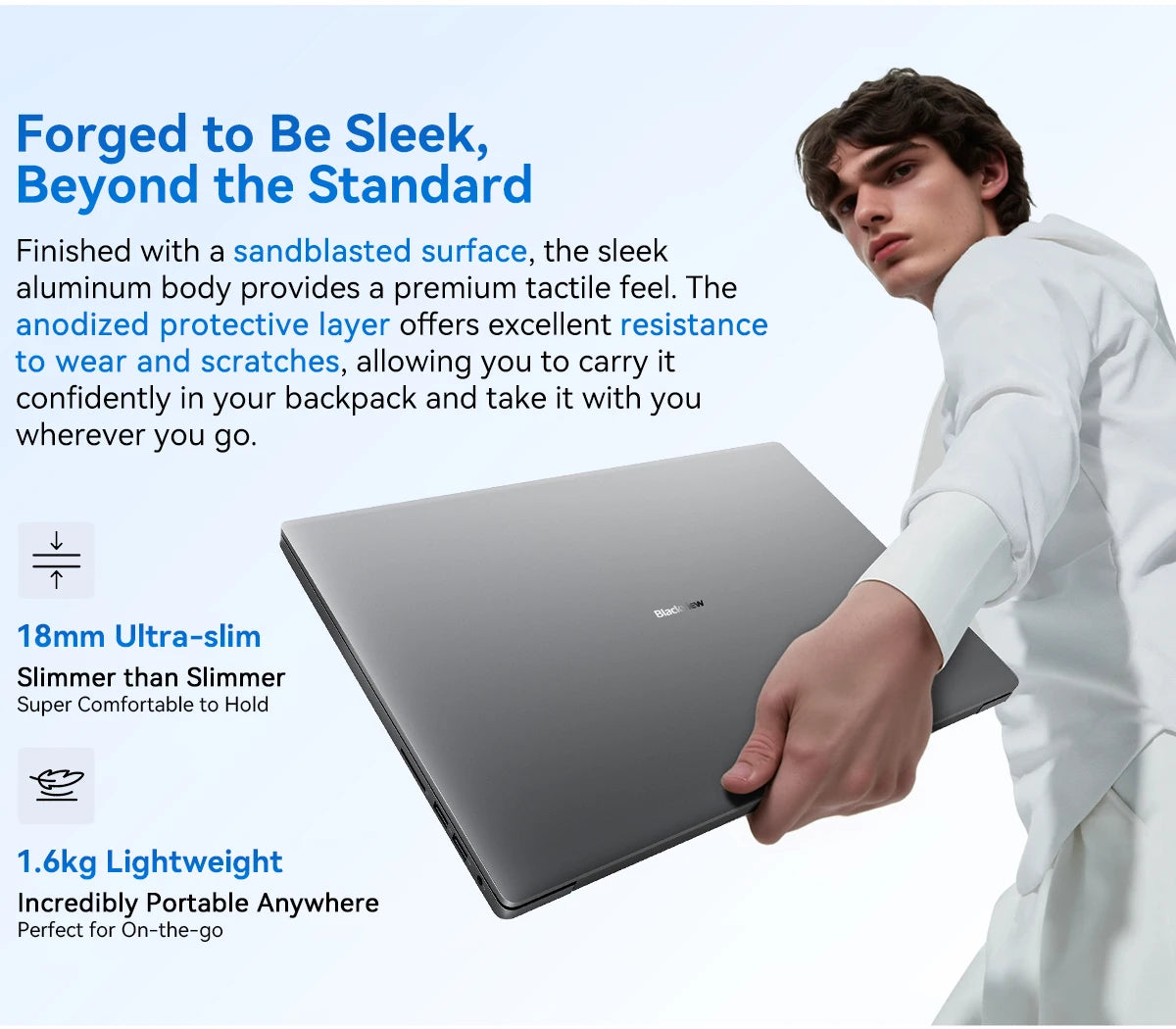 Ordinateur portable Blackview AceBook 12 Win 11 16'' FHD IPS, Intel I5-1030NG7, 16 Go de RAM, 512 Go de SSD, bouton d'alimentation 2 en 1 avec empreinte numérique