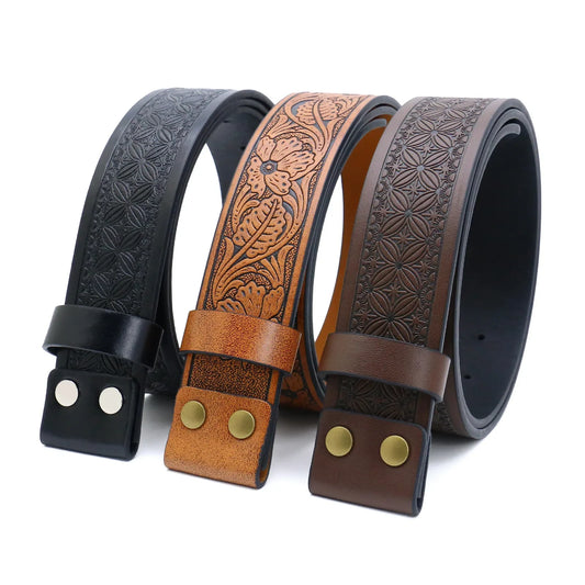 Ceinture ajustable en cuir style cowboy western, style punk, estampage en alliage, boucle de ceinture rétro américaine pour homme, accessoire de mode