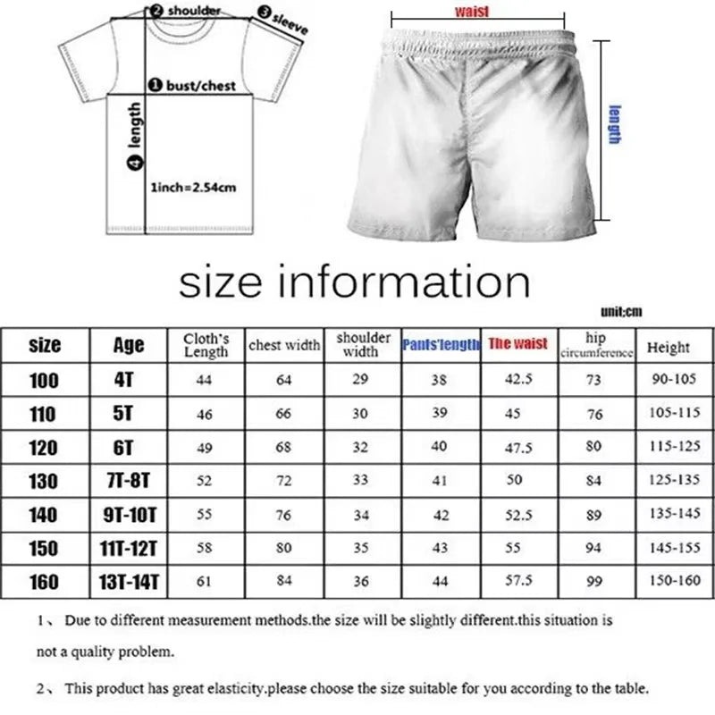 T-shirt imprimé en 3D pour enfants, vêtements d'été unisexes pour garçons et filles, tenue quotidienne décontractée avec