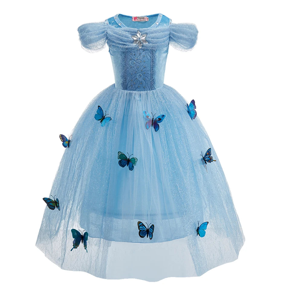 Robe de princesse pour filles, robe d'anniversaire à volants pour enfants, robe de Noël pour enfants,  spectacle, robes de cosplay fantaisie