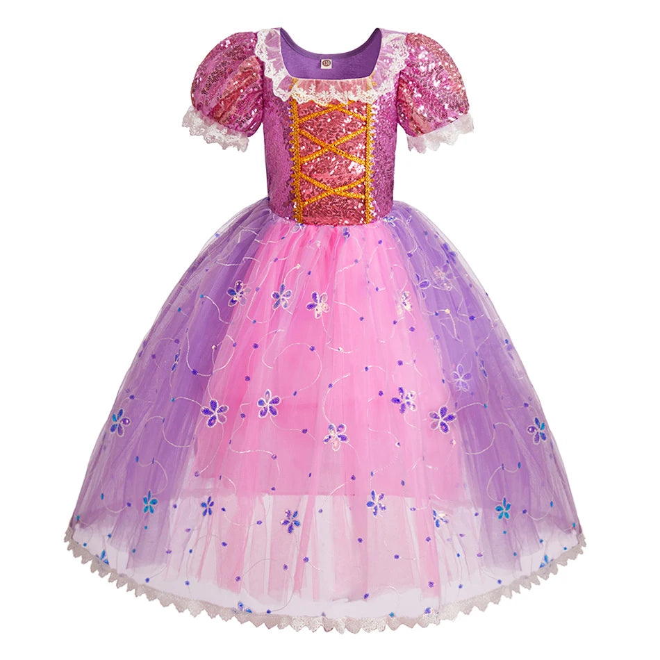 Robe de princesse pour filles, robe d'anniversaire à volants pour enfants, robe de Noël pour enfants,  spectacle, robes de cosplay fantaisie