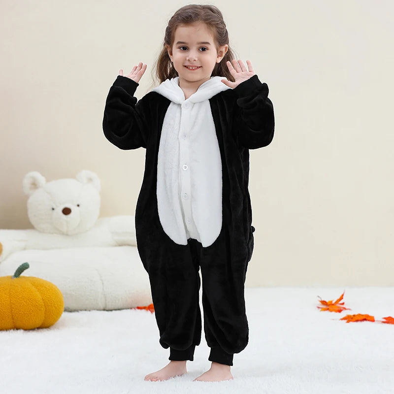 Pyjama en flanelle de carnaval pour enfants, combinaison, combinaison, dessin animĂ©, vĂȘtements d'hiver, Halloween, pour garçons et filles, famille
