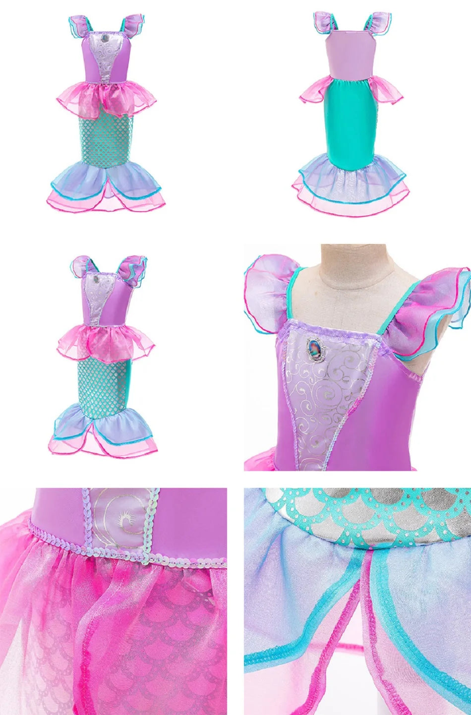 Robe de princesse pour filles, robe d'anniversaire à volants pour enfants, robe de Noël pour enfants,  spectacle, robes de cosplay fantaisie