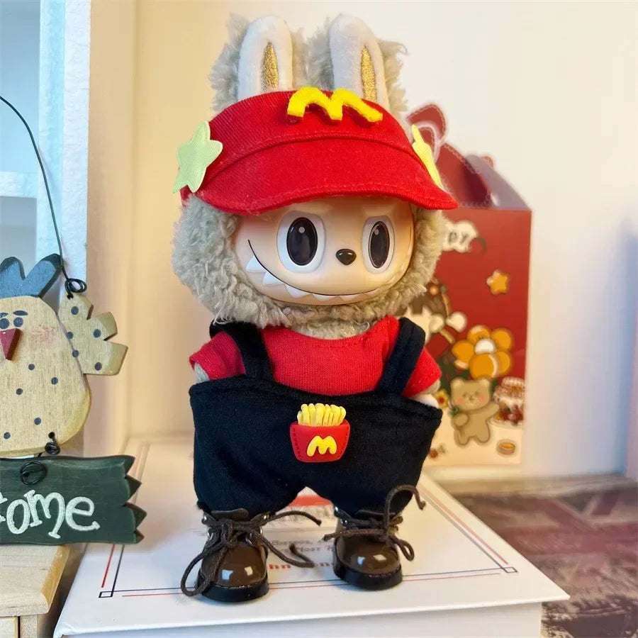 Ensemble de vêtements de sport et de loisirs Labubu V1 V2, tenue décontractée tendance, sweat à capuche, vêtements confortables, accessoires pour la collection de poupées Labubu