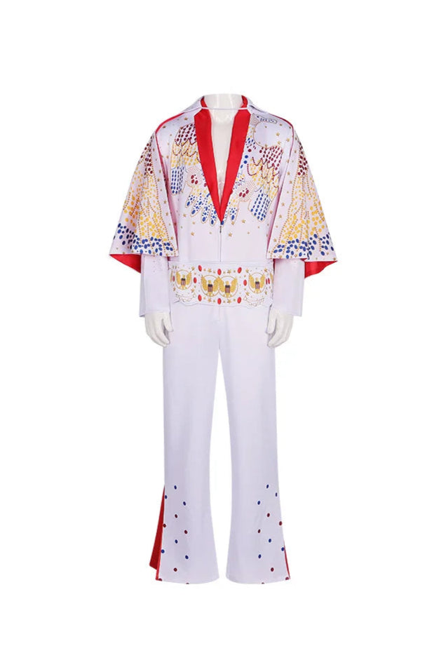 Costume de cosplay Le King pour homme, uniforme de rocker, tenue de carnaval, d'Halloween