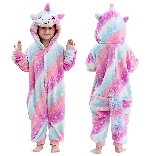 Pyjama en flanelle de carnaval pour enfants, combinaison, combinaison, dessin animĂ©, vĂȘtements d'hiver, Halloween, pour garçons et filles, famille