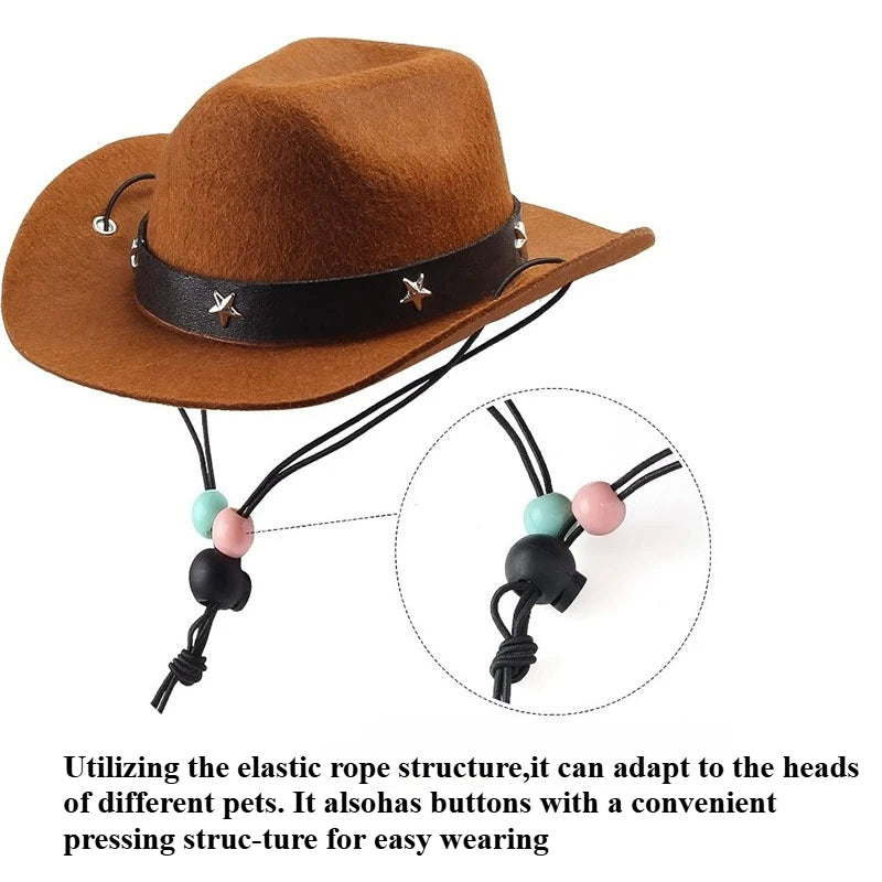 1 ensemble chien chat taille animal de compagnie chapeau de cowboy et bandana écharpe West accessoires pour chats chiens fête festival port quotidien