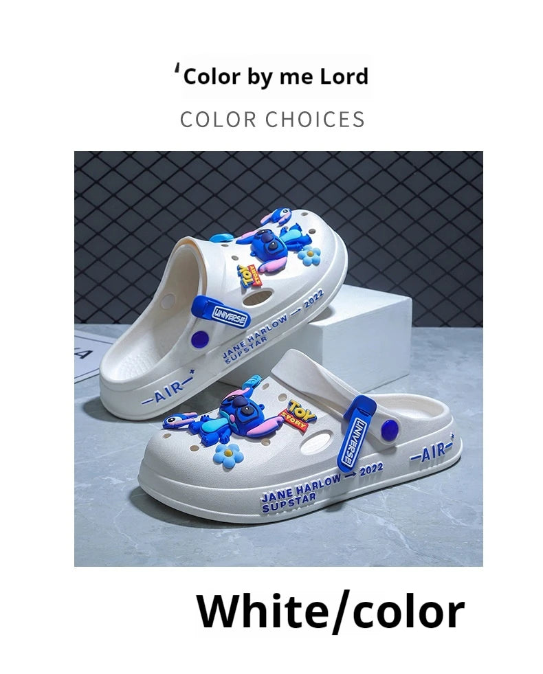 Chaussures à trous cousus pour hommes d'été, sandales antidérapantes et résistantes à l'usure pour l'extérieur, pantoufles de plage à semelles épaisses