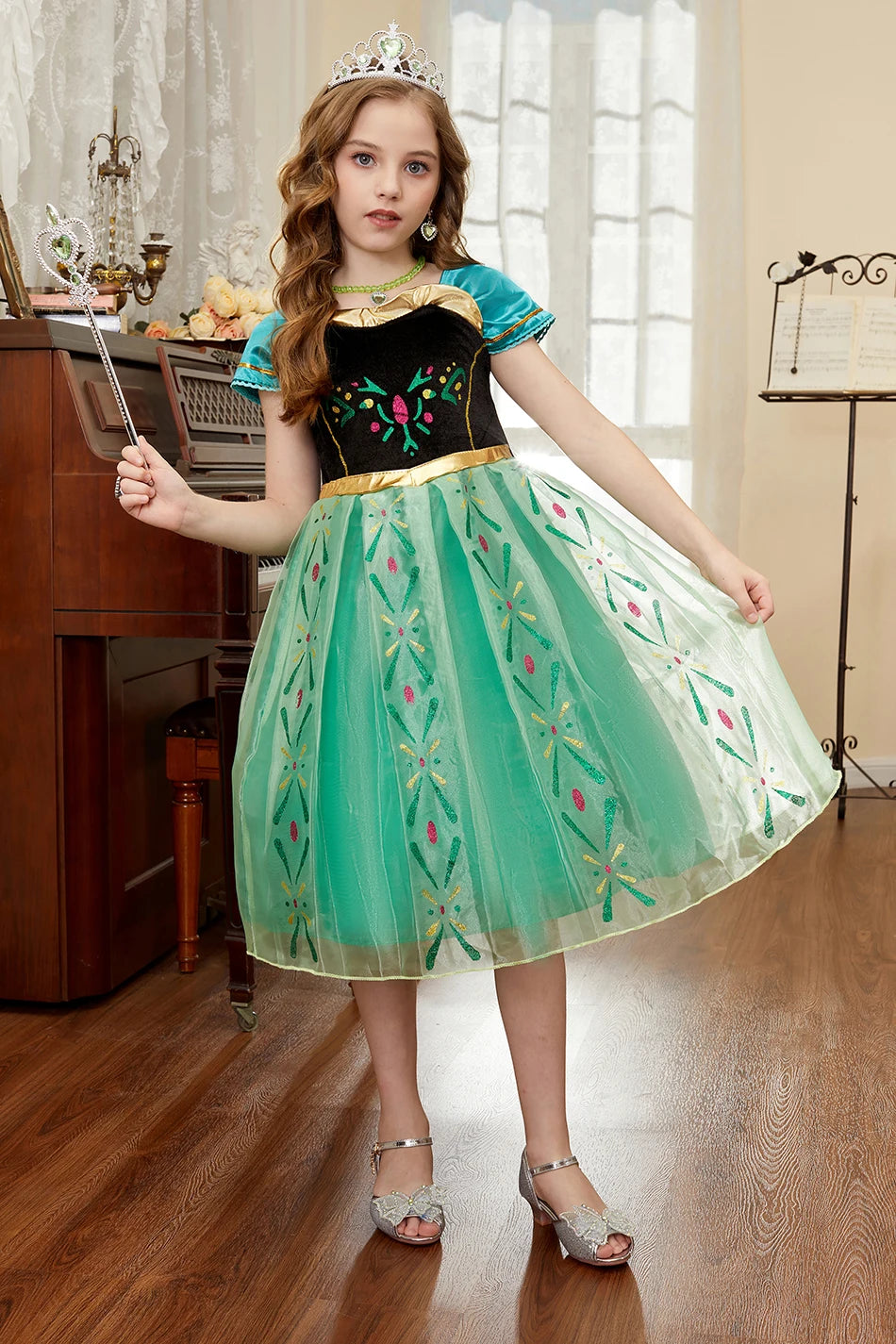 Robe de princesse pour filles, robe d'anniversaire à volants pour enfants, robe de Noël pour enfants,  spectacle, robes de cosplay fantaisie