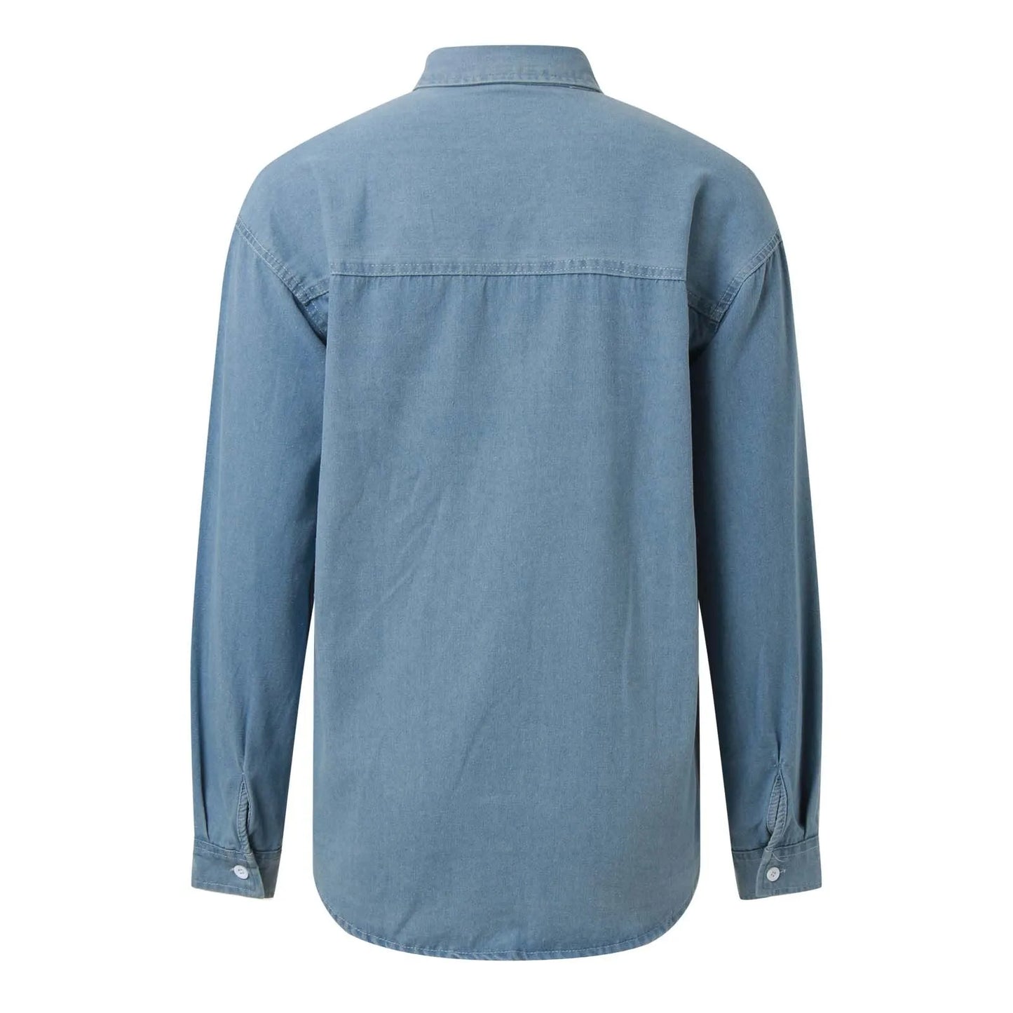 Chemises en jean décontractées et tendance, poches sauvages, style coréen, automne-été, chemisiers pour femmes, hauts minimalistes pour dames, nouvelle collection 2024