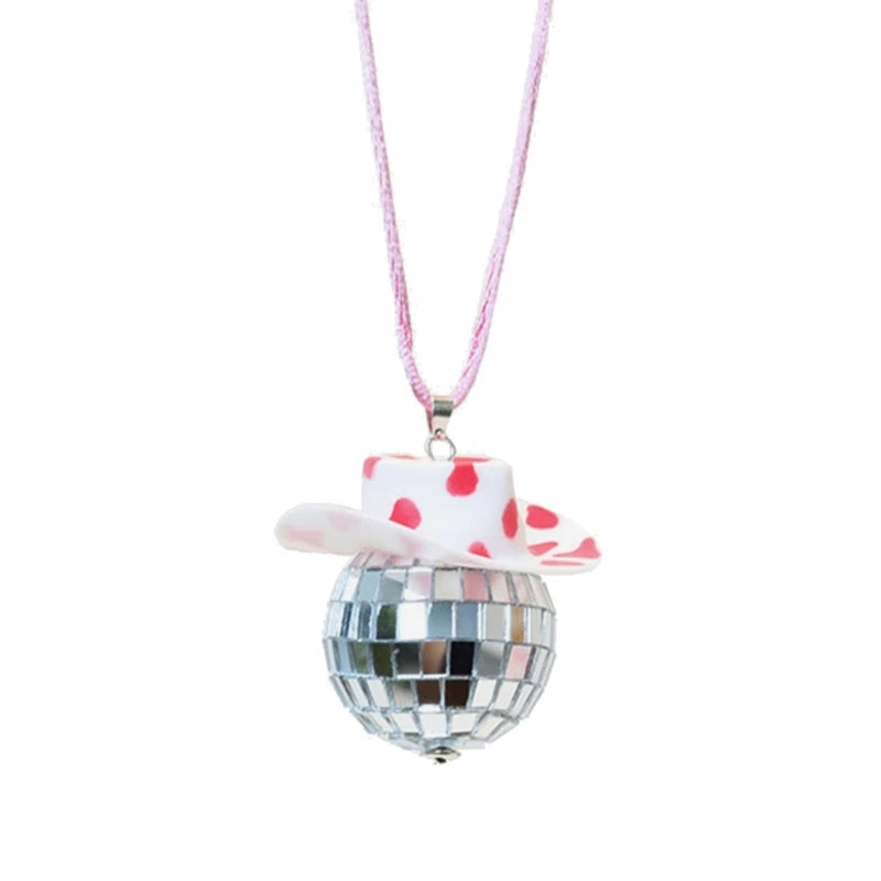 Porte-clés boule disco à suspendre au rétroviseur, accessoire de décoration pour sac ou voiture
