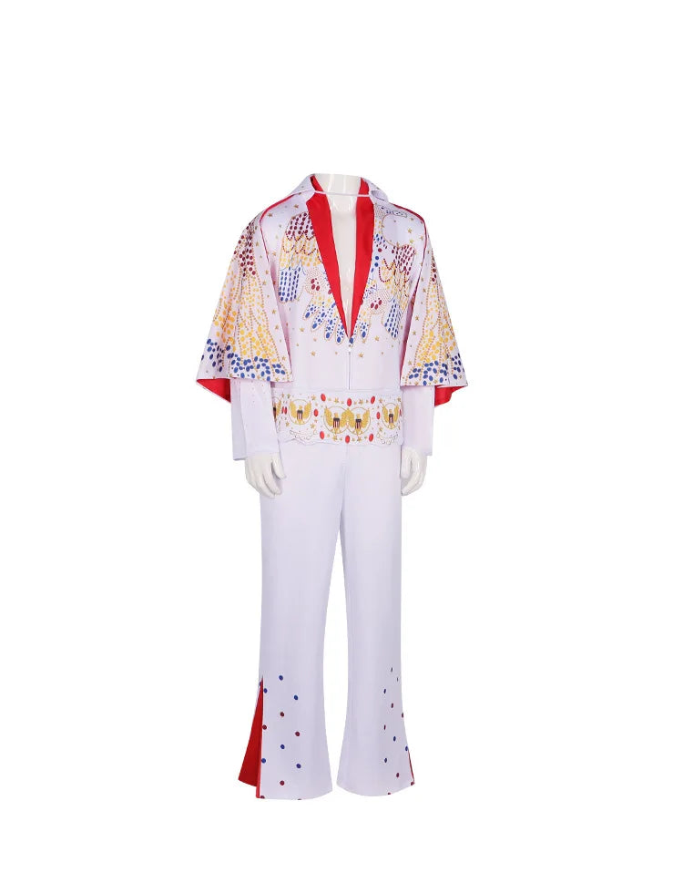 Costume de cosplay Le King pour homme, uniforme de rocker, tenue de carnaval, d'Halloween