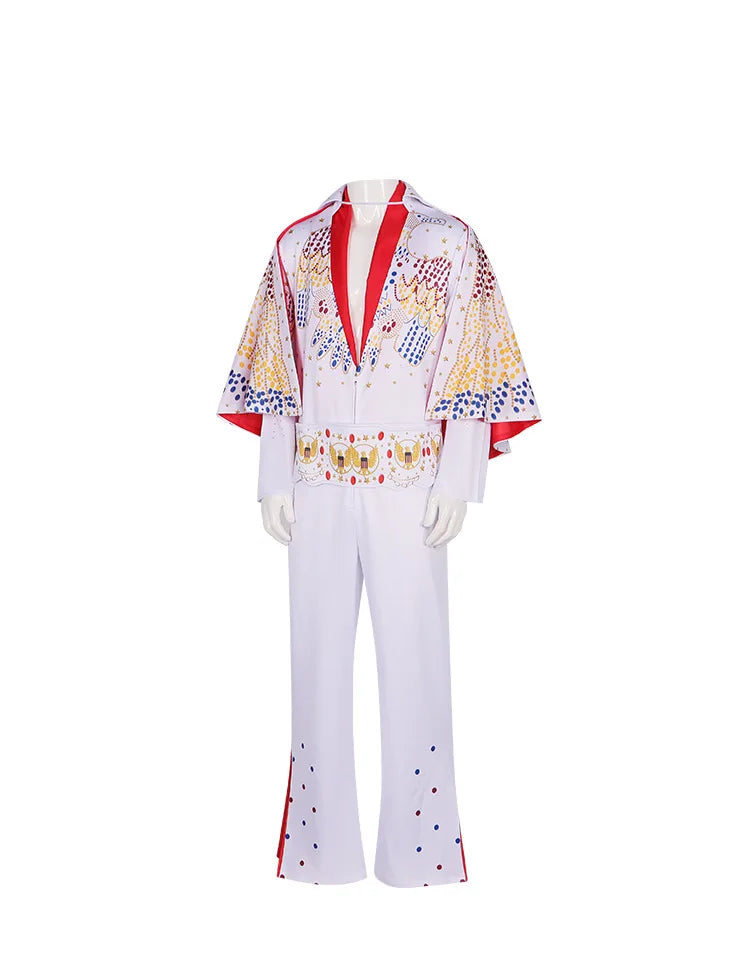 Costume de cosplay Le King pour homme, uniforme de rocker, tenue de carnaval, d'Halloween