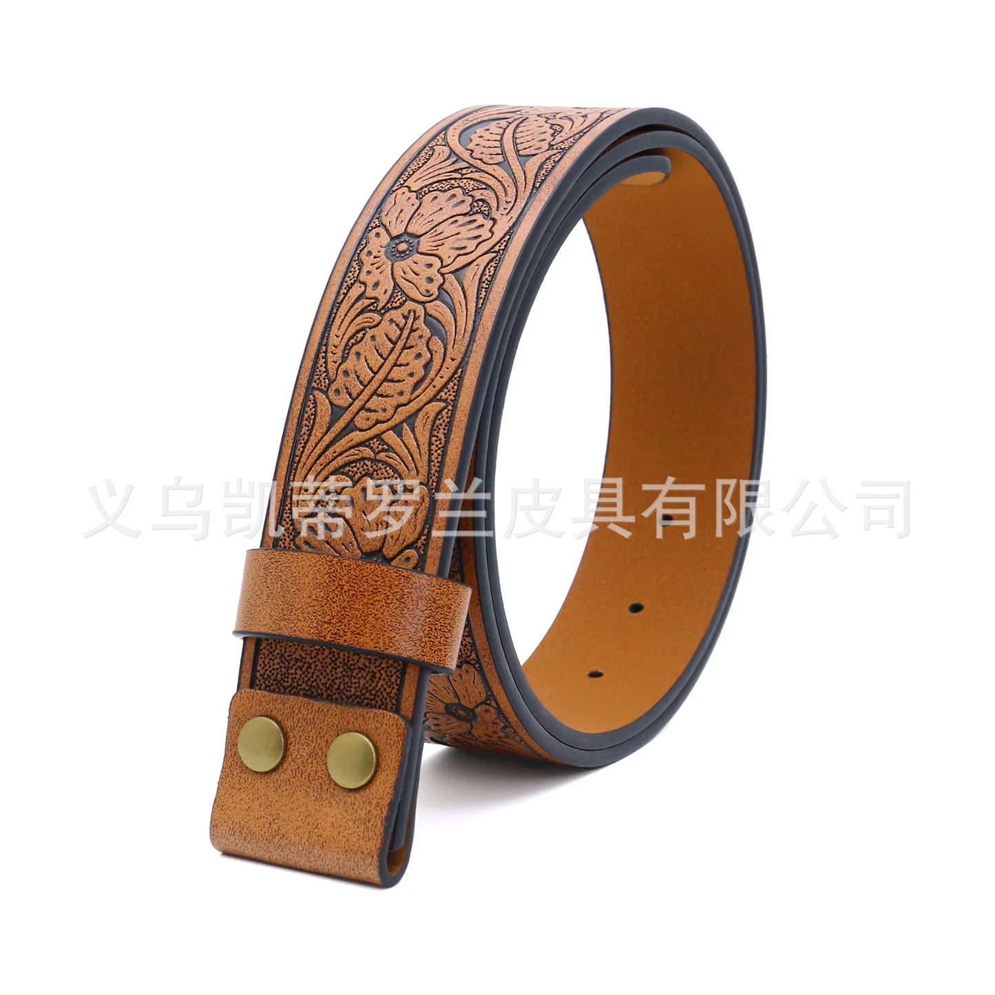 Ceinture ajustable en cuir style cowboy western, style punk, estampage en alliage, boucle de ceinture rétro américaine pour homme, accessoire de mode