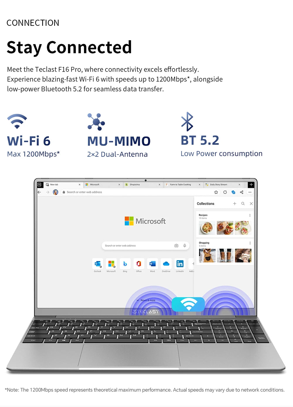 Ordinateur portable Teclast F16 Pro, Windows 11 Pro, processeur Intel N95, F16Pro, 16 Go de RAM, 512 Go de SSD, écran IPS 15,6 pouces 1920 x 1080, Wi-Fi 6, USB 3.2, clavier rétroéclairé, mini-HDMI