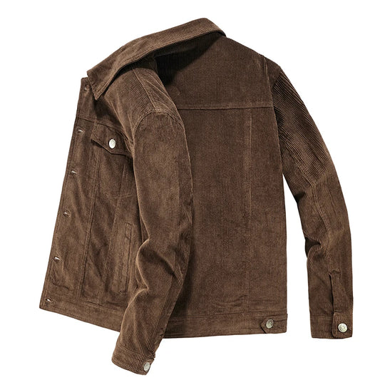 Manteaux tendance pour hommes, veste en velours automne, coupe slim, style vintage, dĂ©contractĂ©, Ă©clair, manches longues, vĂȘtements d'extĂ©rieur, fermeture printemps-automne