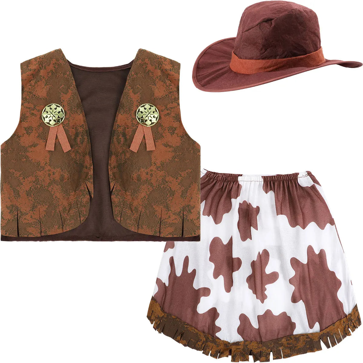 Costume de cow-boy pour fille, tenue de cow-girl pour enfant, déguisement de carnaval, de Purim, d'Halloween, de fête