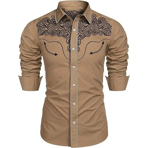 Chemise en denim western pour homme, confortable et douce, à manches longues, idéale pour le quotidien, avec boutons tendance