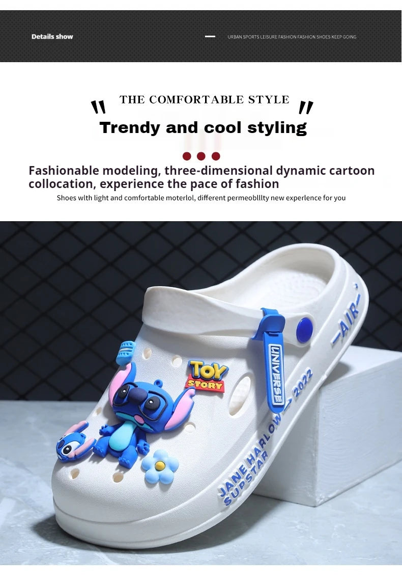 Chaussures à trous cousus pour hommes d'été, sandales antidérapantes et résistantes à l'usure pour l'extérieur, pantoufles de plage à semelles épaisses