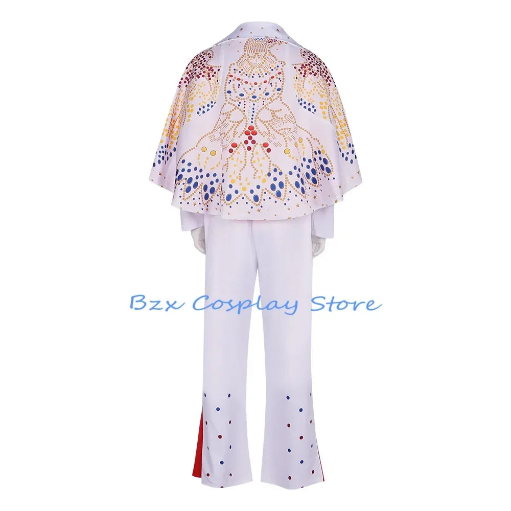 Costume de cosplay Le King pour homme, uniforme de rocker, tenue de carnaval, d'Halloween