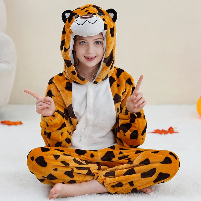 Pyjama en flanelle de carnaval pour enfants, combinaison, combinaison, dessin animĂ©, vĂȘtements d'hiver, Halloween, pour garçons et filles, famille