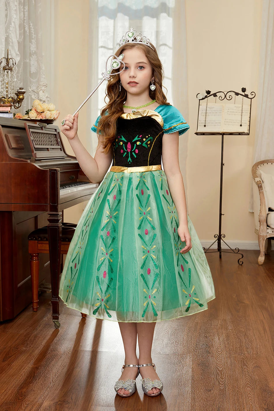 Robe de princesse pour filles, robe d'anniversaire à volants pour enfants, robe de Noël pour enfants,  spectacle, robes de cosplay fantaisie