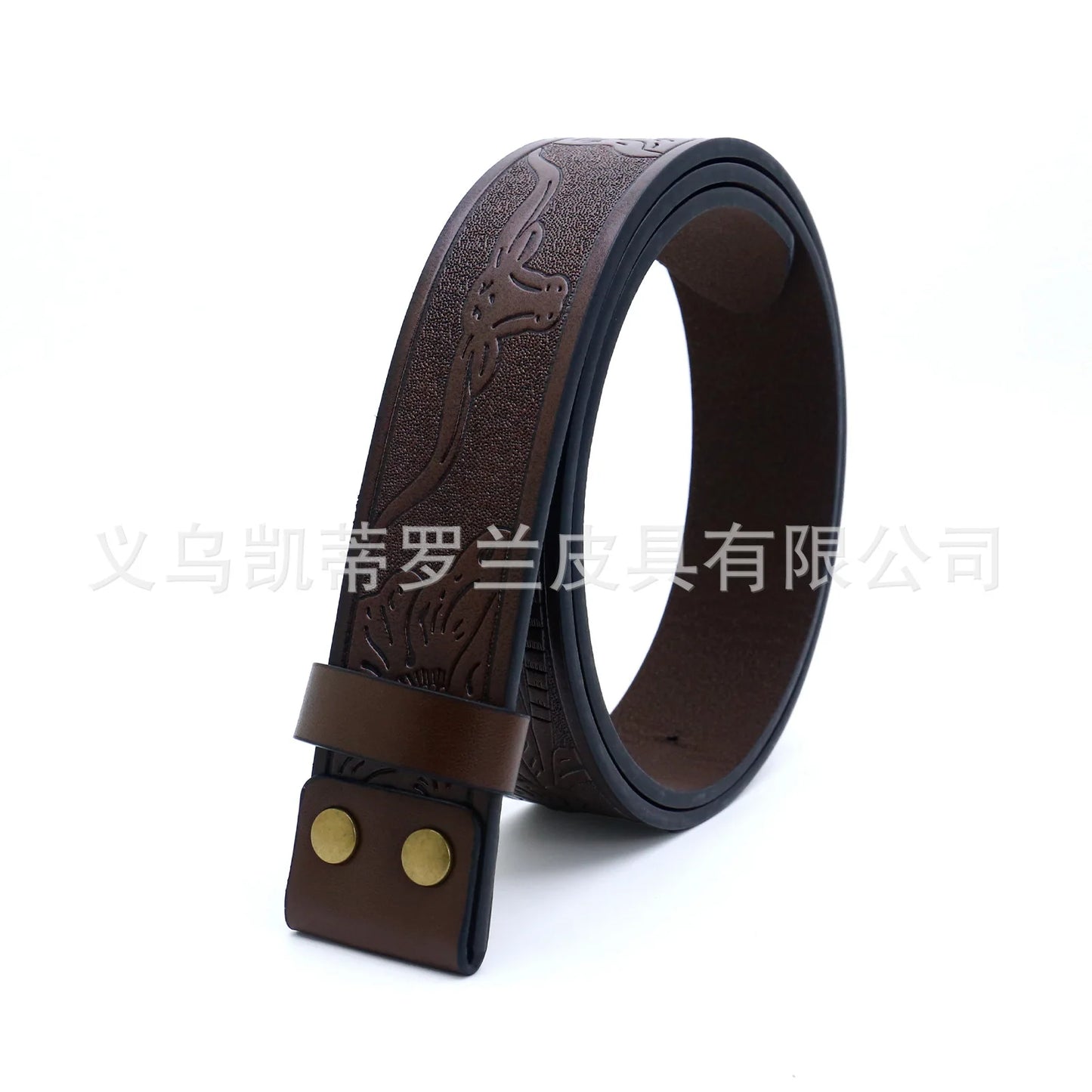 Ceinture ajustable en cuir style cowboy western, style punk, estampage en alliage, boucle de ceinture rétro américaine pour homme, accessoire de mode