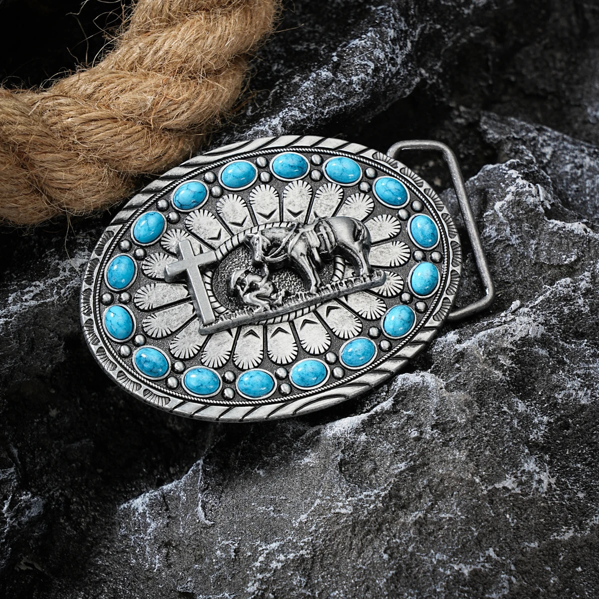 Boucle de ceinture en métal de style occidental, une boucle de ceinture