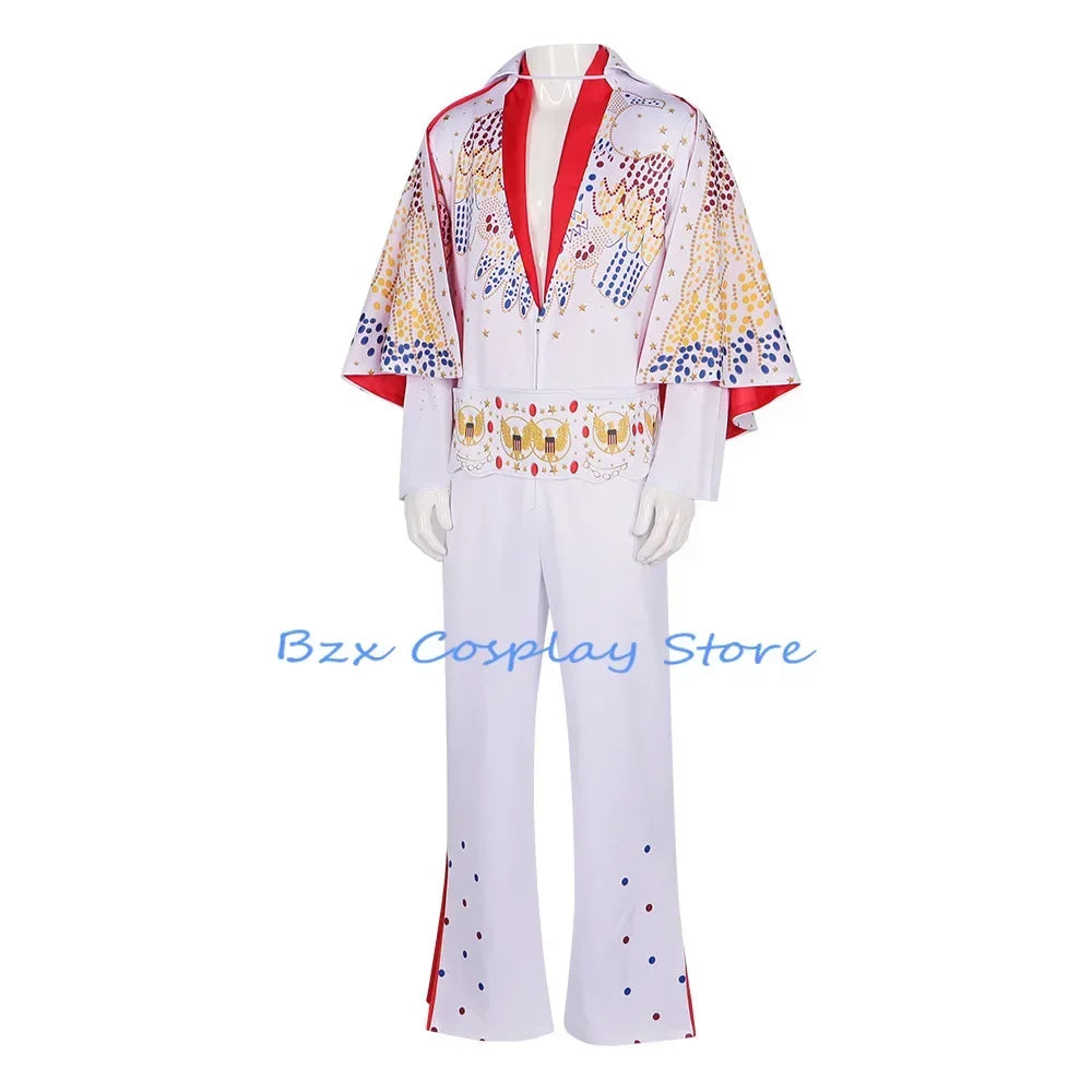 Costume de cosplay Le King pour homme, uniforme de rocker, tenue de carnaval, d'Halloween