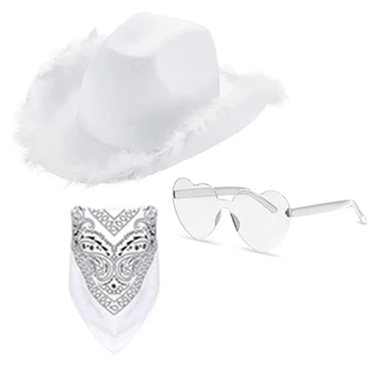 Ensemble de lunettes de Cowboy, Bandana, Costume de fĂȘte d'enterrement de vie de jeune fille