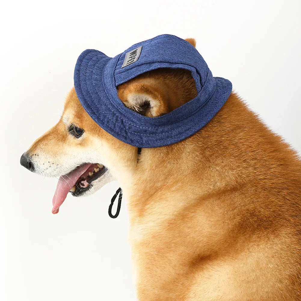Chapeau d'été réglable pour animaux de compagnie, protection solaire contre les fuites d'oreilles, chapeau de cowboy en lin pour chiot, casquette de soleil, visière, chapeau de sport d'extérieur mignon pour chat