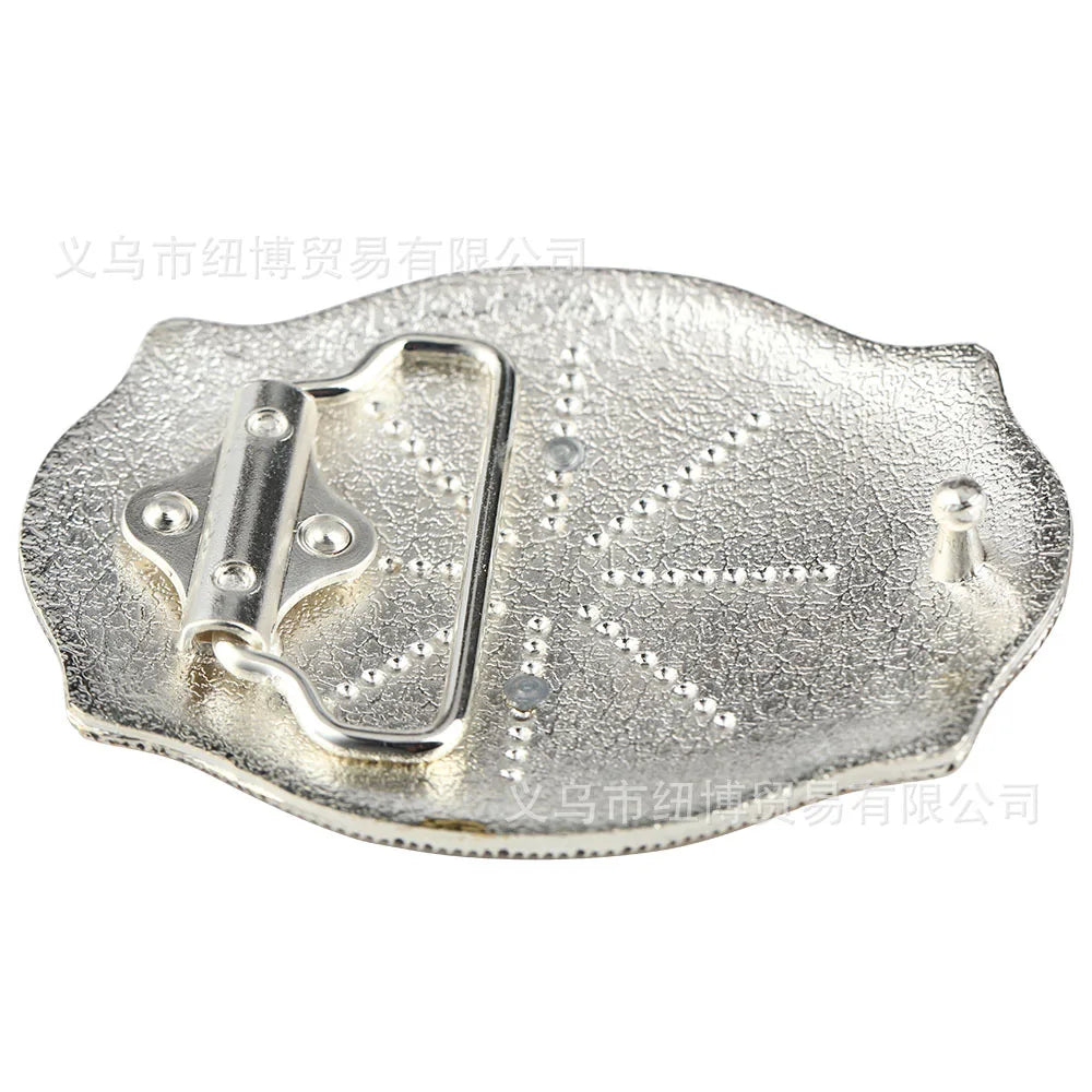 Boucle de ceinture avec lettres de A à Z, accessoires en alliage doré, style denim occidental