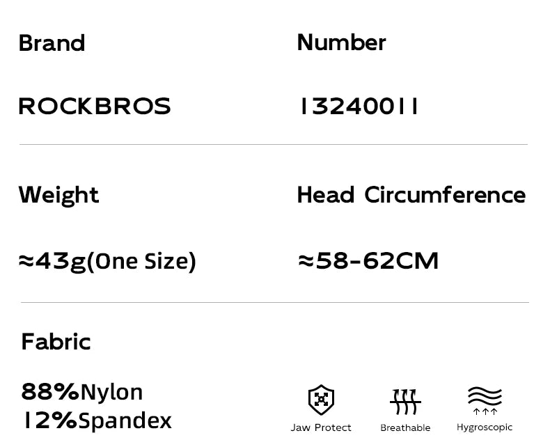 ROCKBROS - Cagoule de cyclisme d'été cool, protection UV, écharpe de randonnée, chapeau en soie glacée, couvre-visage, doublure de casque de vélo de sport