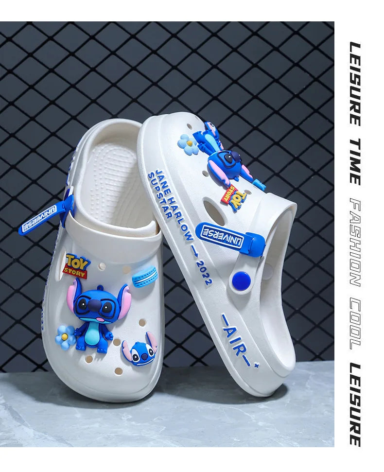 Chaussures à trous cousus pour hommes d'été, sandales antidérapantes et résistantes à l'usure pour l'extérieur, pantoufles de plage à semelles épaisses